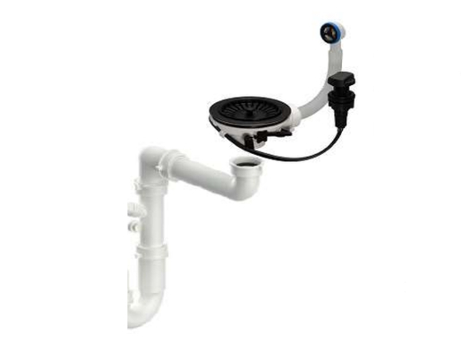 SINK SOLUTION sifon POP-UP 1x 3 1/2" prostorni, granit VPP, crni