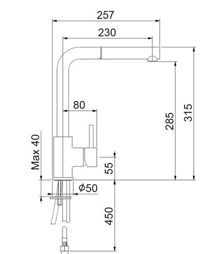 SINK SOLUTION izvlačna slavina ANNA, mat crna