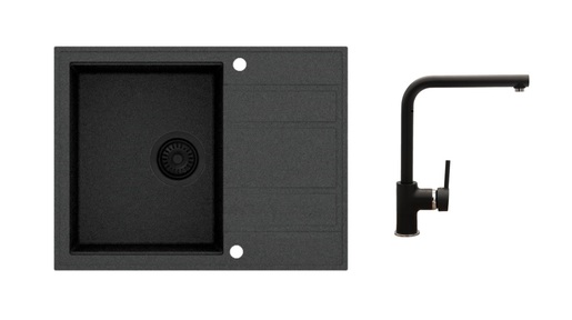 SINK SOLUTION set sudopera i slavine RABAT, crni