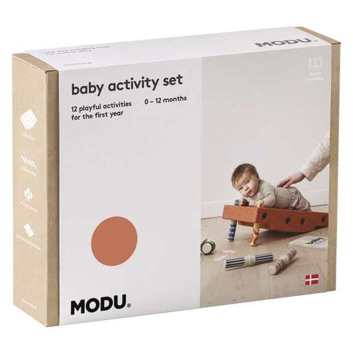 MODU Baby Activity set, Burnt Orange / Dusty Green