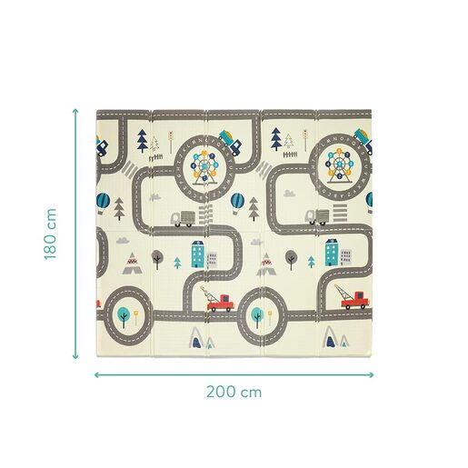 Fillikid dvostrana podloga za igru Street&Animals, 180x200 cm