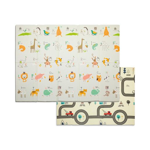 Fillikid dvostrana podloga za igru Animals&Street, 150x200 cm