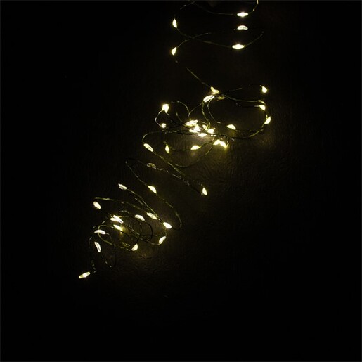 LED lampice niz bat./50L/2,5m WW 3xAA trep.