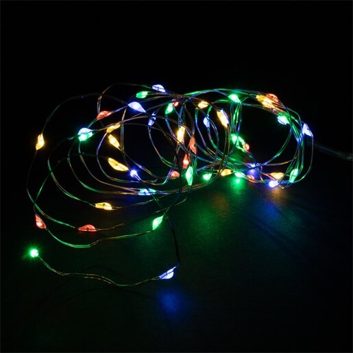 LED lampice niz bat./50L/2,5m multicolor 3xAA