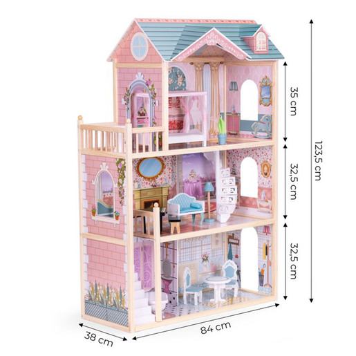 Drvena kućica za lutke Princeza s namještajem