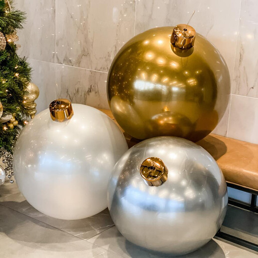 Holiball božićna kugla 76cm, pearl bijela