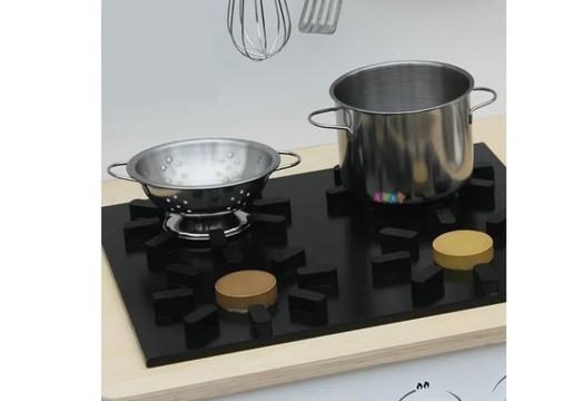 Drvena kuhinja - bijela-roza - s dodacima