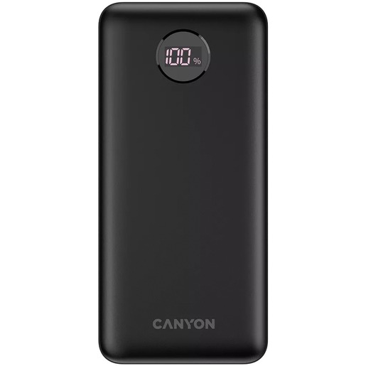 CANYON power bank PB-2002, 20000 mAh, PD 20W, QC 3.0, crni