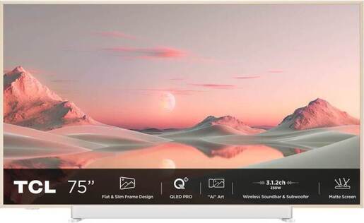 TCL 75" QLED TV 75A300 Pro, 4K UHD, Google Smart TV, Dolby Vision IQ