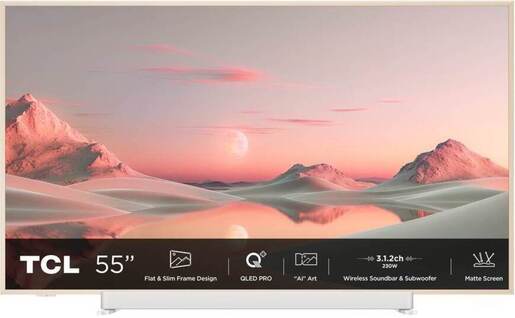 TCL 55" QLED TV 55A300 Pro, 4K UHD, Google Smart TV, Dolby Vision IQ & Dolby Atmos, HDR10+