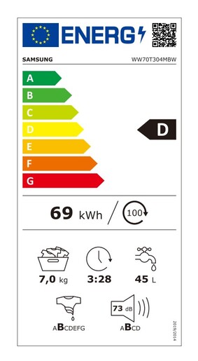 SAMSUNG perilica rublja WW70T304MBW/LE