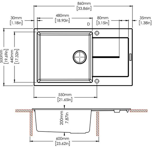 Sudoper Carysil Enigma D-100 B + SHR Flexy Deep Black