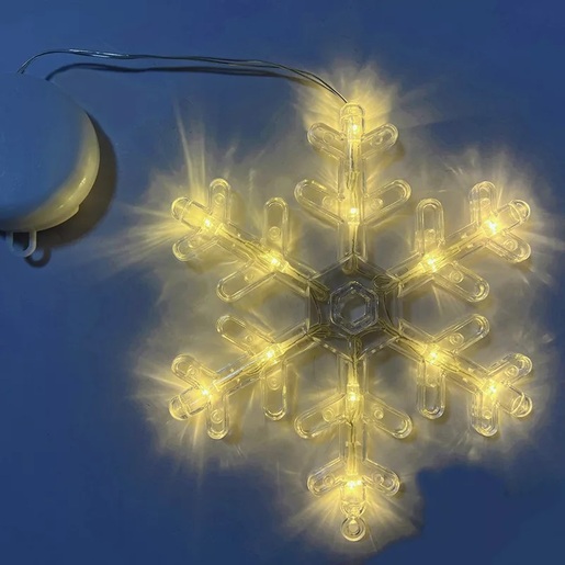 LED 12 božićna dekoracija za prozor, snježna pahuljica