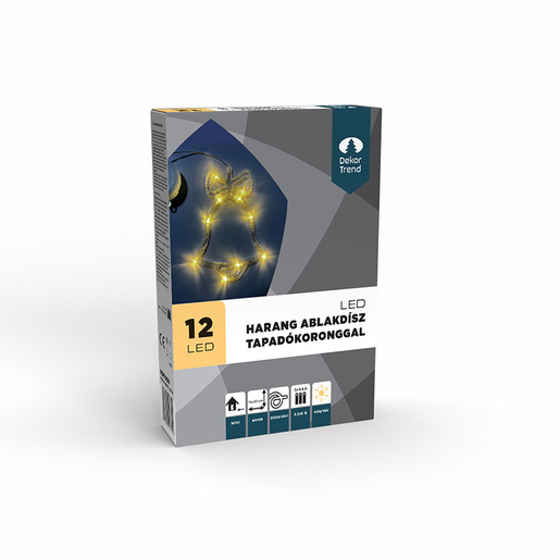 LED 12 božićna dekoracija za prozor, zvono