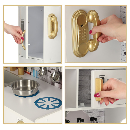 Drvena dječja kuhinja sa hladnjakom