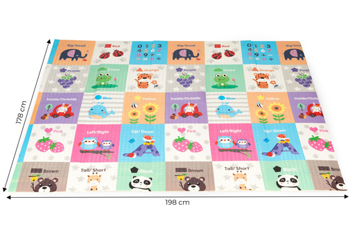 Sklopiva dvostrana podloga za igru cesta/riječi na engleskom 180 x 200cm