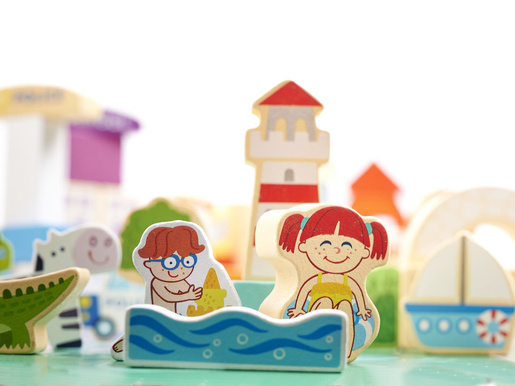 Edukativne drvene kocke grad puzzle 120 komada