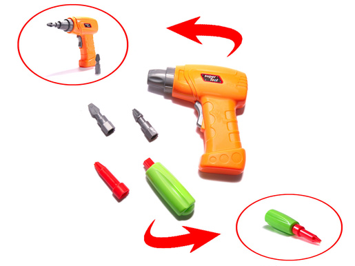 Kreativni set odvijač, bušilica, vijci, kockice, 237 elemenata