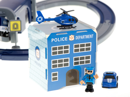 Električni vlak policijski automobili 92 elementa 3m