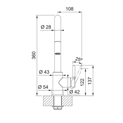 Franke Lina Doccia slavina, krom