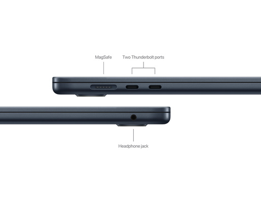 Apple MacBook Air, mc9l4cr/a, 15,3, M3, 24GB RAM, 512GB SSD, Apple Graphics, Midnight, laptop