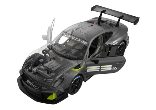 Auto na daljinski RC Rastar 1:18 Porsche 911 GT2 sivi 68 elemenata