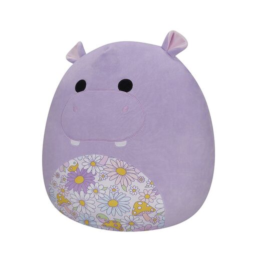 Squishmallows - Hanna - Ljubičasti nilski konj s cvjetnim trbuhom - 35cm
