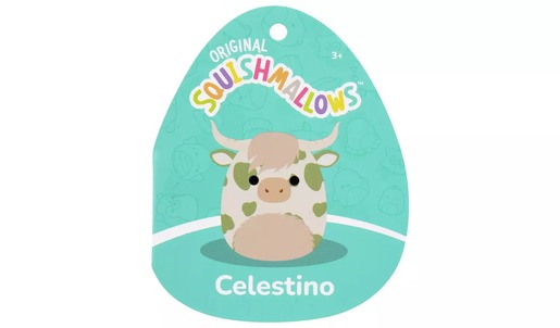 Squishmallows - Celestino - Škotsko govedo s točkama boje kadulje - 20cm