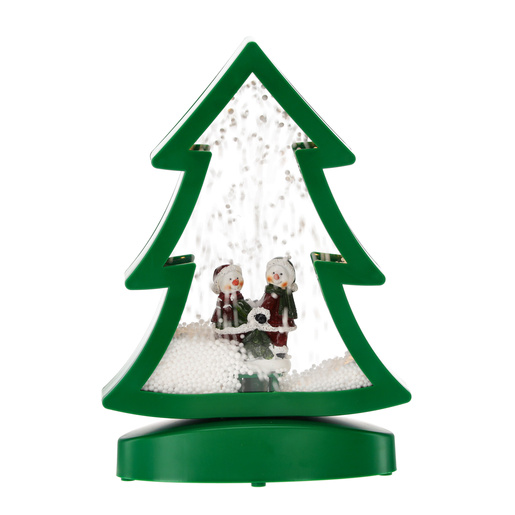 Božićni LED ukras – Božićno drvo s osvjetljenjem, glazbom i snijegom - 27 cm