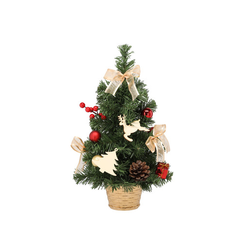 Umjetno božićno drvce u posudi - 40 cm sa crvenim i zlatnim dekoracijama