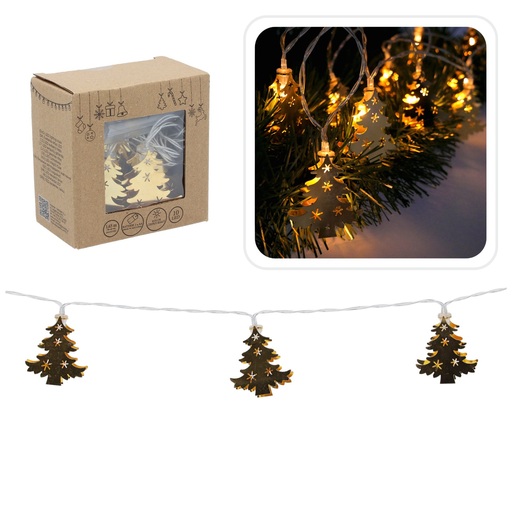 Božićne LED lampice na baterije - 10 svjetala s motivom božićnog drvca