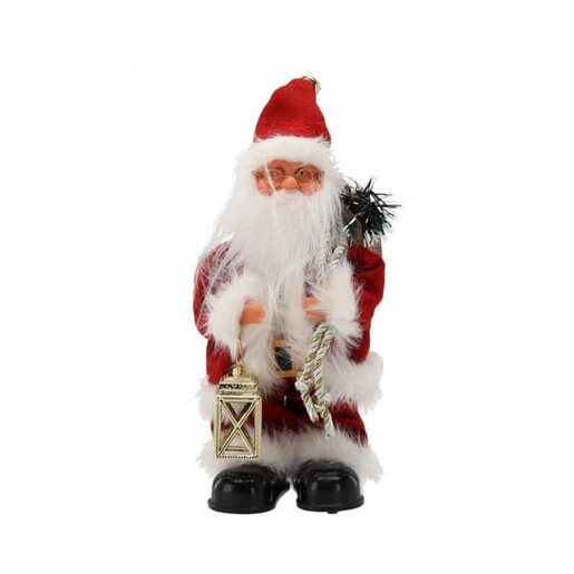 Božićna figura Djeda Mraza s lampionom i glazbom