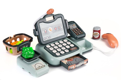 Dječja blagajna s dodacima 24 elemenata siva