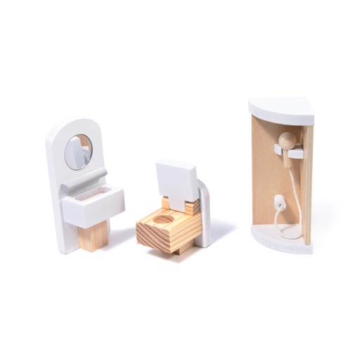 Drvena kućica za lutke namještaj 78cm LED