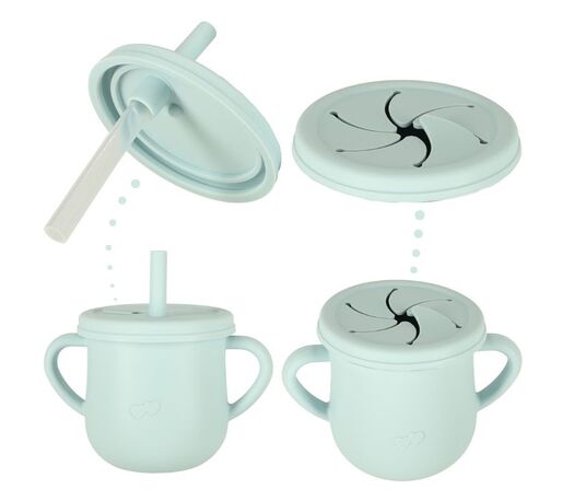 Silikonsko posuđe za djecu 9 komada plavo