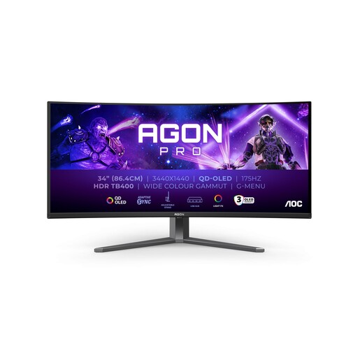 AOC monitor AGON AG346UCD, QD-OLED, WQHD, 175Hz, 0.03ms, zakrivljeni