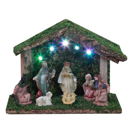 Drvene jaslice 5x LED 18 cm