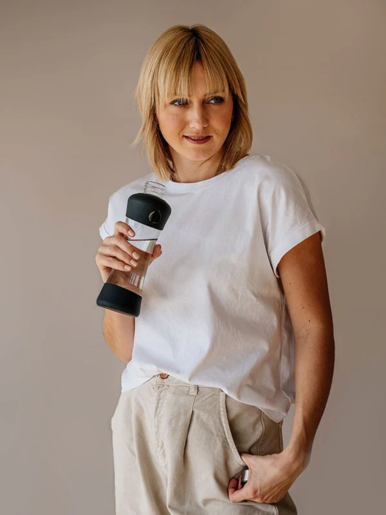 EQUA, staklena boca, Active Black, silikonska zaštita,BPA, BPF i BPS-free, 550ml