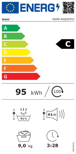Haier sušilica rublja X11 HD90-A3Q397U1-S