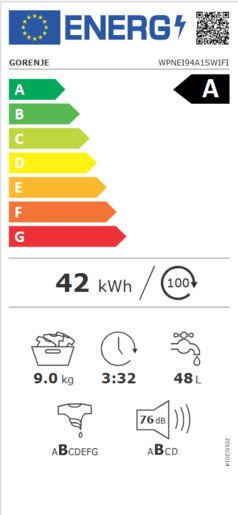Gorenje perilica rublja WPNEI94A1SWIFI