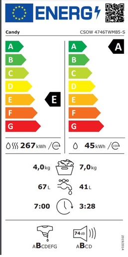 Candy perilica sušilica rublja CSOW 4746TWMB5-S