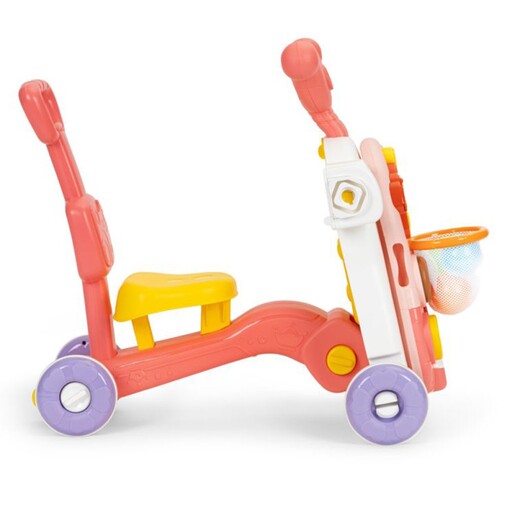 Edukativna guralica 4u1 + tricikl, romobil i interaktivni stol, roza