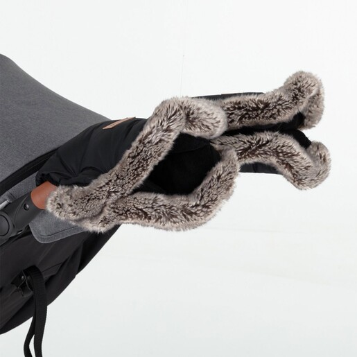 PETITE&MARS krznene rukavice za dječja kolica, Forever Black