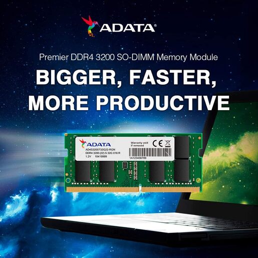 Memorija ADATA 8GB DDR4 3200MHz, Premier, SO-DIMM (AD4S32008G22-SGN)