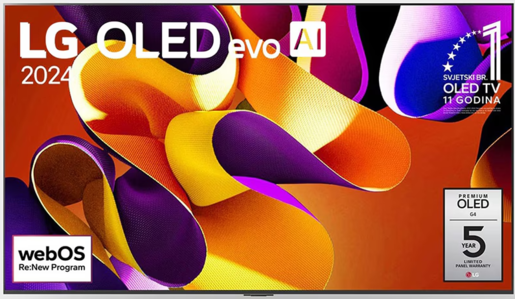 LG 55" OLED TV OLED55G43LS, 4K UHD, webOS Smart TV, Dolby Vision