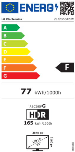 LG 55" OLED TV OLED55G43LS, 4K UHD, webOS Smart TV, Dolby Vision