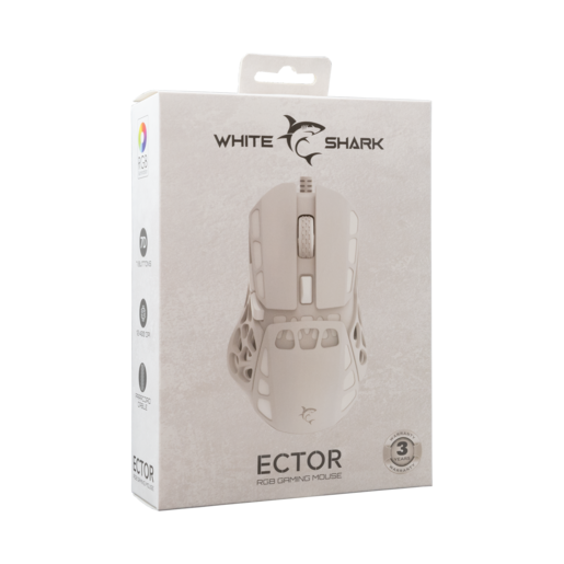 White Shark miš GM-5016 ECTOR, 12.000 DPI, bijeli