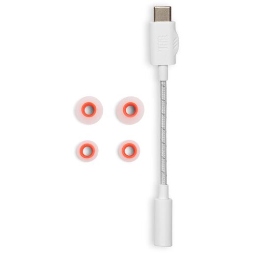 JBL Quantum, žičane slušalice, USB-C, bijele