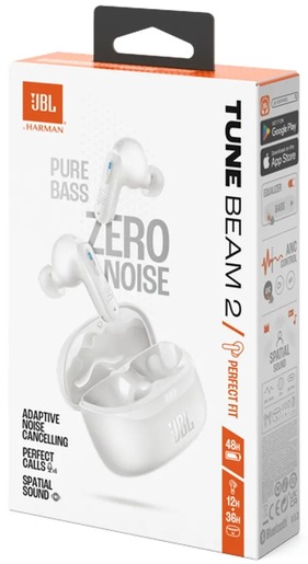 JBL TUNE BEAM 2, in-ear slušalice, bijele