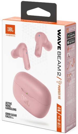 JBL WAVE BEAM, in-ear slušalice, roze